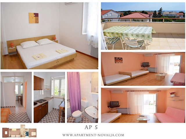 Apartmány Tomislav - Novalja AP5 (4+1)
